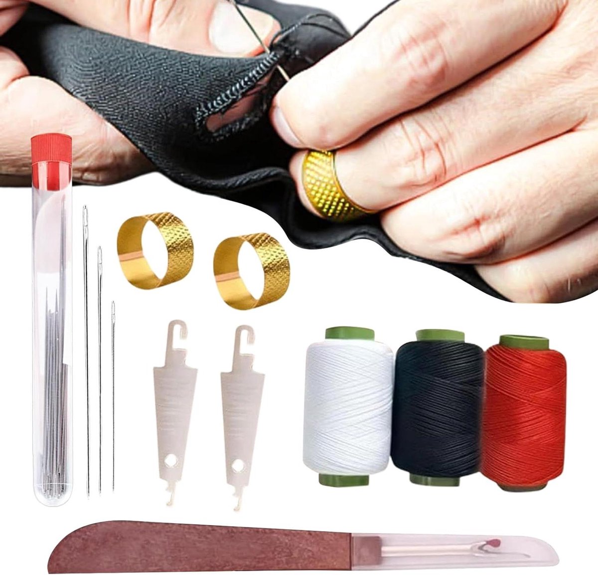 Handnaaiset - Reparatieset Kleding - Kleding Maken - 37 Delig Compleet - Compact Formaat - Grijs