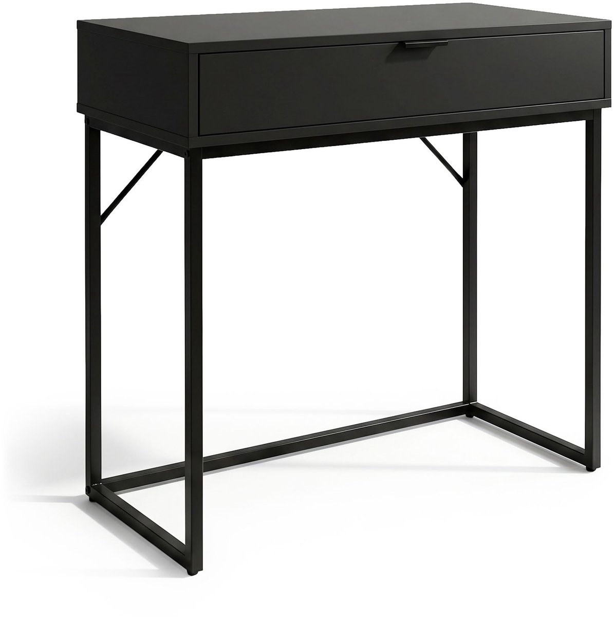 Consoletafel MODENA / Loftstijl / Industrieel / Haltafel / Sidetable met 1 Lade / 80x35x80 cm / Zwart