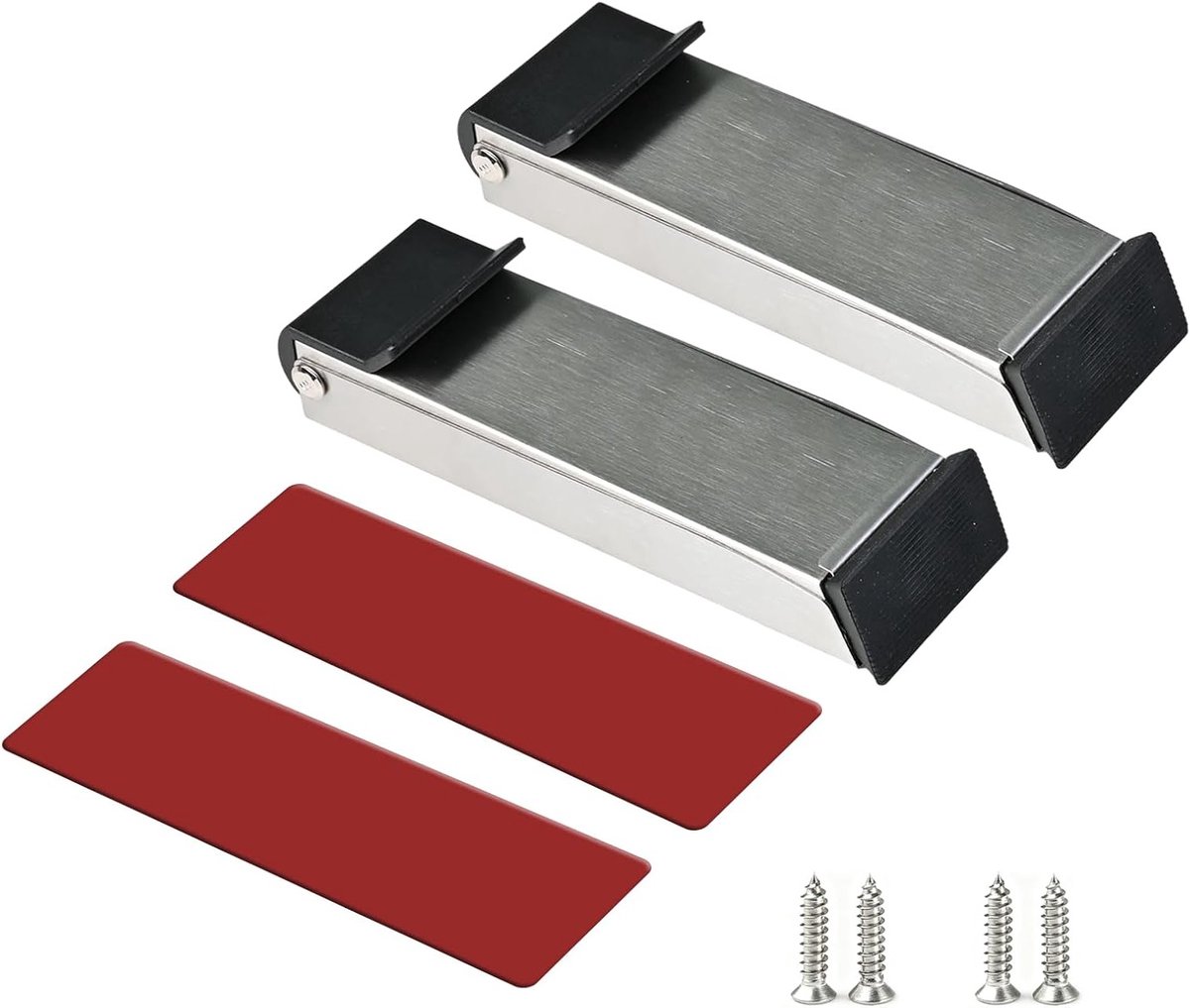 Set van 2 Deurstoppers zonder Boren met Antislip Rubberkop, Ideaal voor Binnen- en Buitengebruik, Geschikt voor Garages, Kantoor en Balkon Deuren