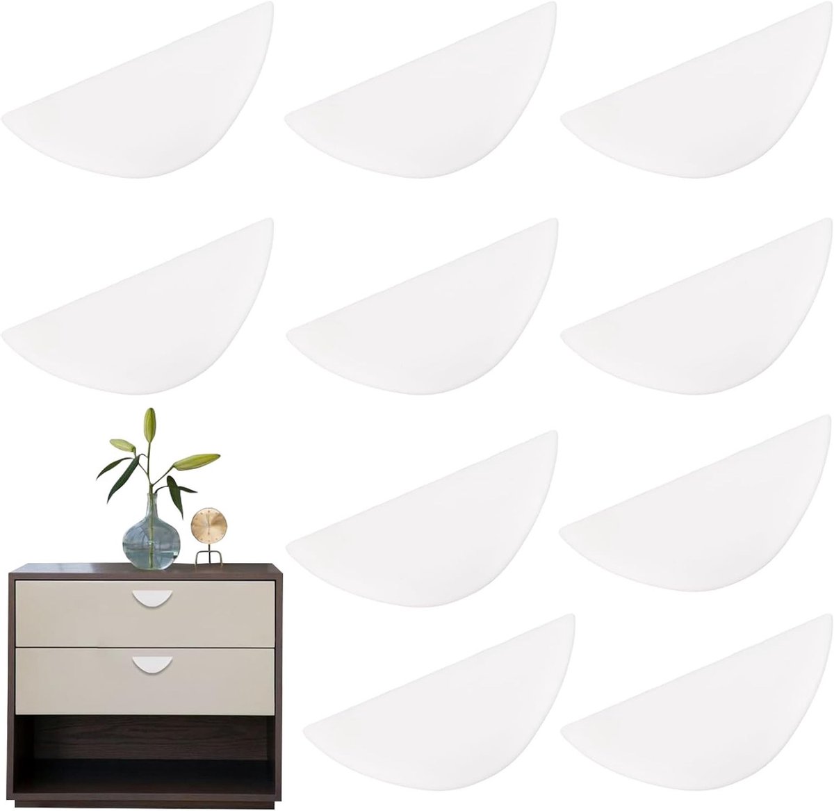Set van 10 Zelfklevende Handgrepen zonder Boren, Ideaal voor Deuren, Kasten en Koelkasten, Makkelijk te Bevestigen en Te Verplaatsen