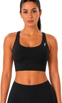 SparkNine Elevate sport-bh - S - zwart - gekruiste rug - push-up effect - stevige ondersteuning - met uitneembare pads