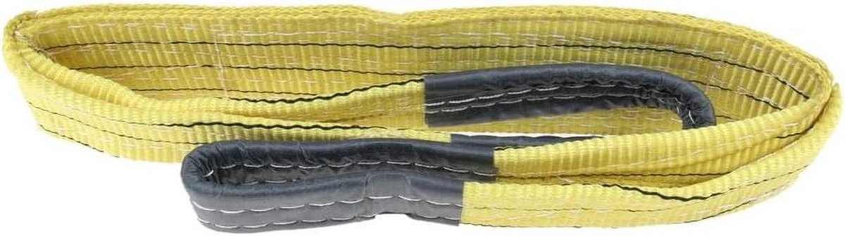 Hijslint - Hijsband Oog - Zware Lasten Heffen - Versterkte Lussen - 3 Ton 1 Meter - Geel