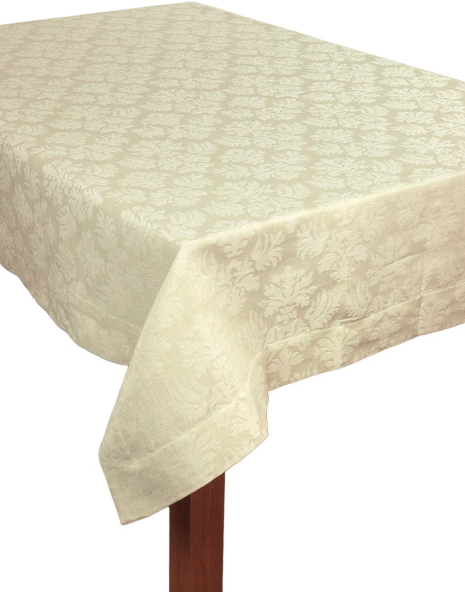 Tafellaken Scantex Medici Auster - 140 x 180 cm - beige / crème - linnen / katoen tafelkleed tafellinnen