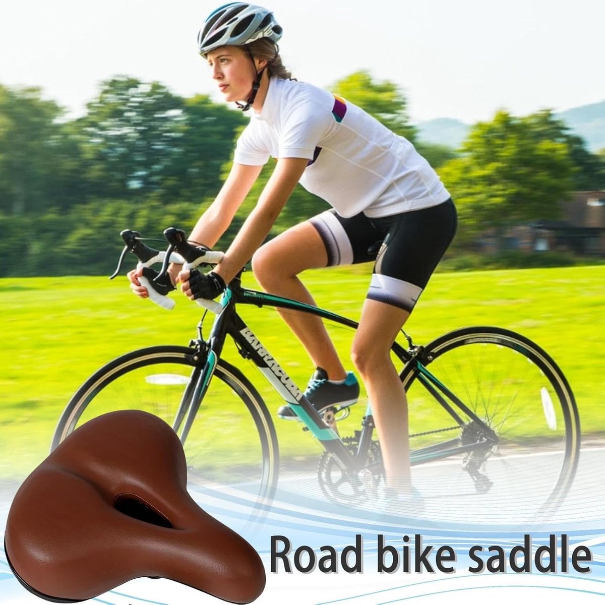 Fietszadel - Zadelkussen - Comfortabel Fietsen - Ergonomisch Ontwerp - 26.5 x 23 cm - Bruin