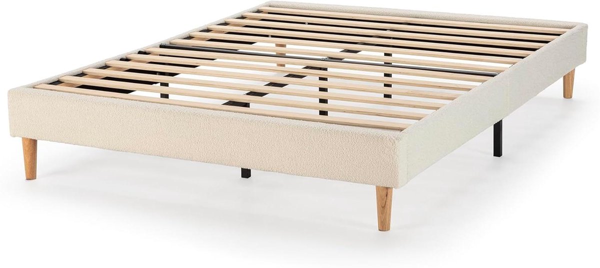 Gestoffeerd Bed - Slaapmeubel - Comfortabel Slapen - Stil Ontwerp - 140 x 200 cm - Beige
