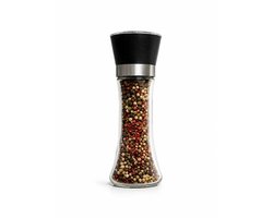 Pepermolen Mix 5-pepers 80g, peperbolletjes | Hervulbare glazen pepermolen
