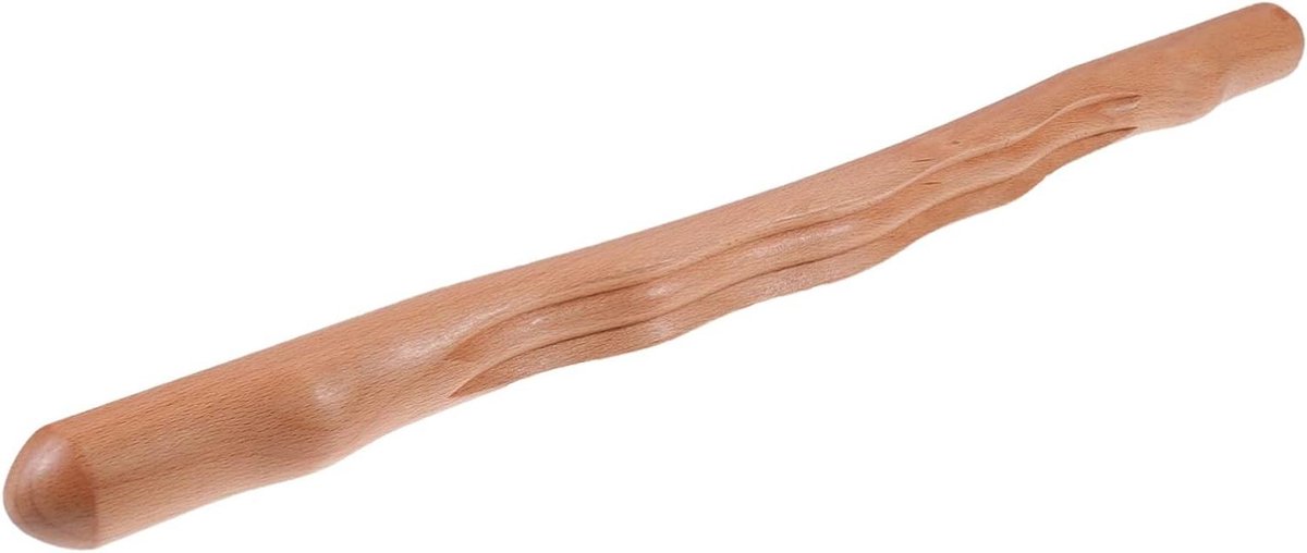 Houten Massagetool - Rolstick Stimulator - Spierontspanning Lichaam - Niet-handvat Ontwerp - 48x6cm - Houtkleur