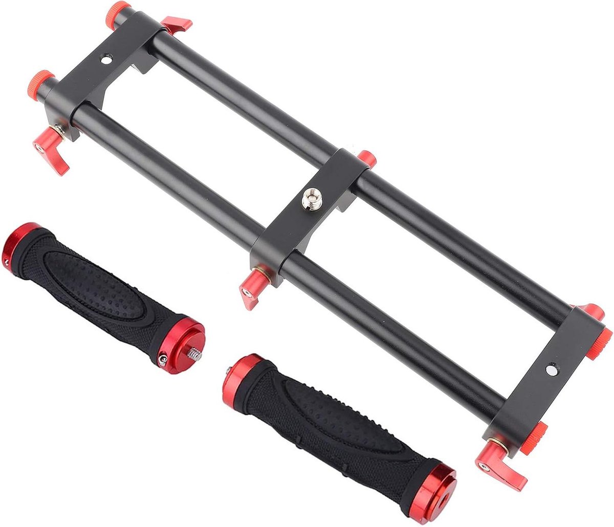 Camera Stabilisator - Dubbele Handgreep - Stabiele Video - Quick Release - 30 cm - Zwart