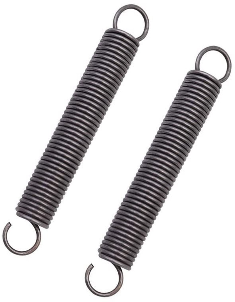 Allecto - Samengeperste veerspanning - Bevestiging accessoires - Staal kleur - Dubbele haak uiteinden - Geschikt voor tenten en caravans - Verpakki...