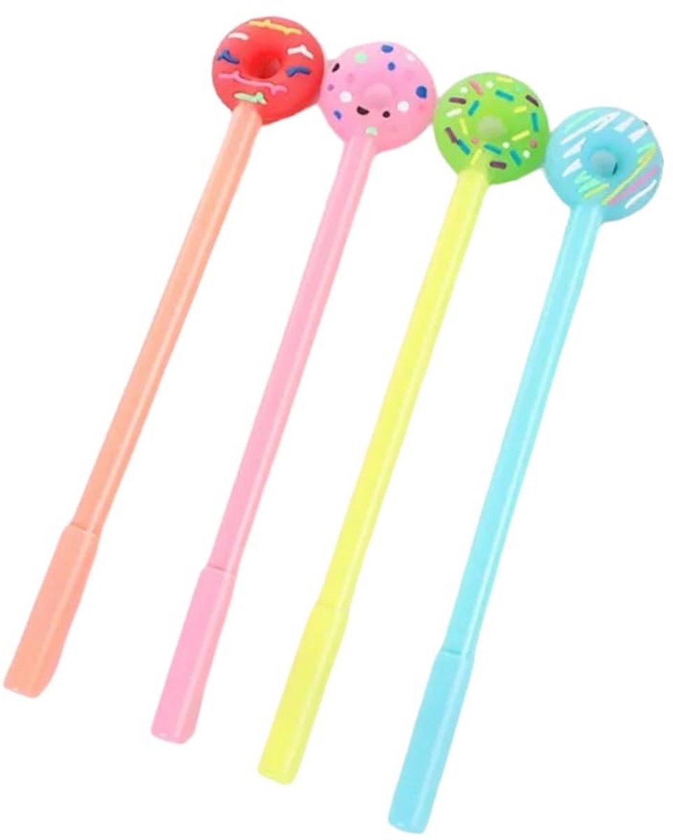 Cosensi - Dailygoods - Creatieve Donut Gelpen Set van 4 met Fijne Punt