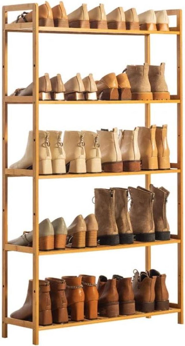 Schoenenplank - Schoenenrek Organizer - Ruimte Besparen - Natuurlijke Bamboe - 68cm - Houtkleur