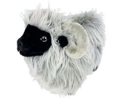 Pluche Mufflon - Knuffeldier Dier - Decoratie Kamer - Zacht Pluche - 20 cm - Zwart Wit