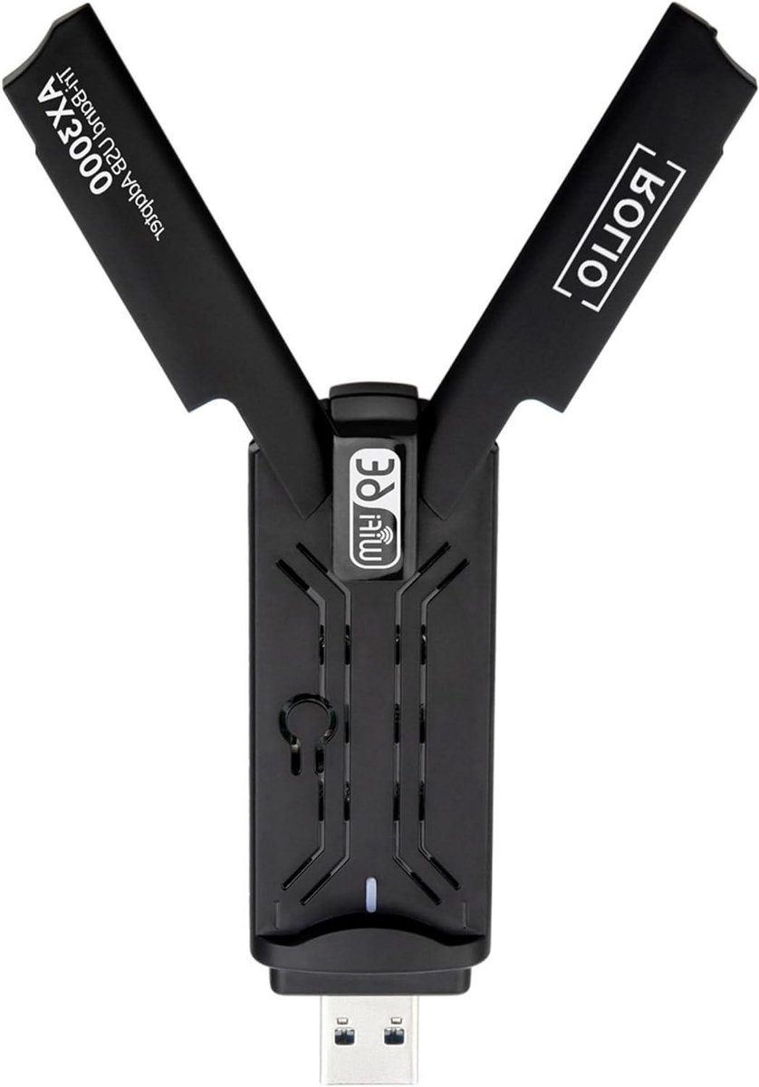 WiFi Adapter USB - Draadloze Netwerkkaart - Snelle Internetverbinding - WiFi 6E Standaard - 3000Mbps - Grijs