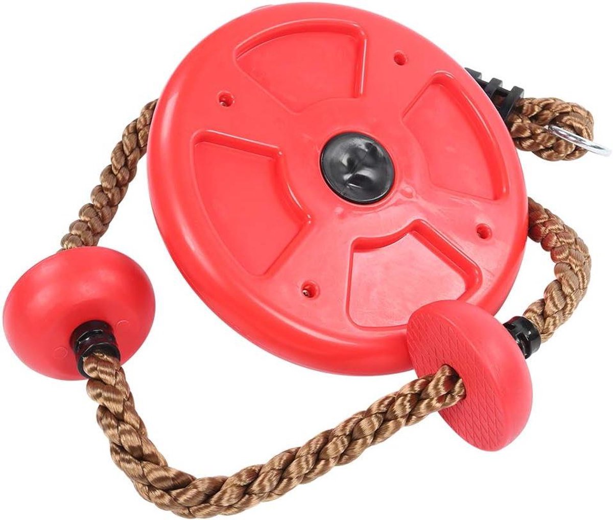 Schommel Schijf - Speelgoed Touw - Buiten Spelen - Hoge Gewichtscapaciteit - 32 x 32 x 13 cm - Rood