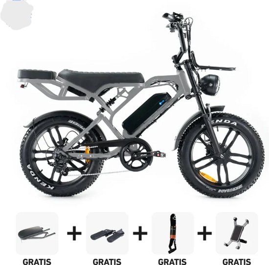 V20 Pro Fatbike 2026 Hoog Model 20×4.0 Banden 250W Motor 80-100 km Bereik Hydraulische Schijfremmen Straatlegaal