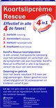 Verpakking met informatie over SoreFix Rescue koortslipcrème. Effectief in alle 4 de fases. Bevat distributeur en fabrikant info.
