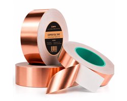 BOTC Kopertape - 25mm*20m - 20 meter - 100% Kopertape - Geleidende Tape - Anti Slakken Tape - Slakkenval -EMI Afscherming