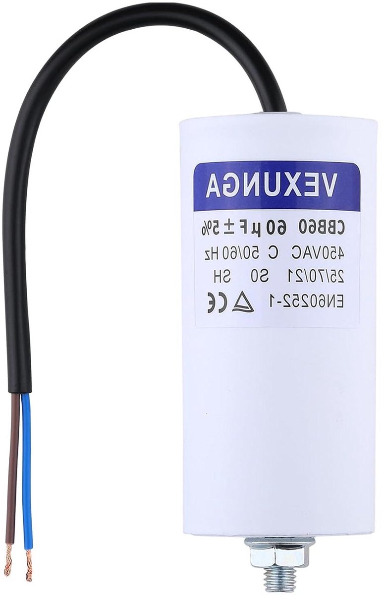 Aanloopcondensator - Motorcondensator - Motor Starten - Hoge Stabiliteit - 60uF 450V - Zwart