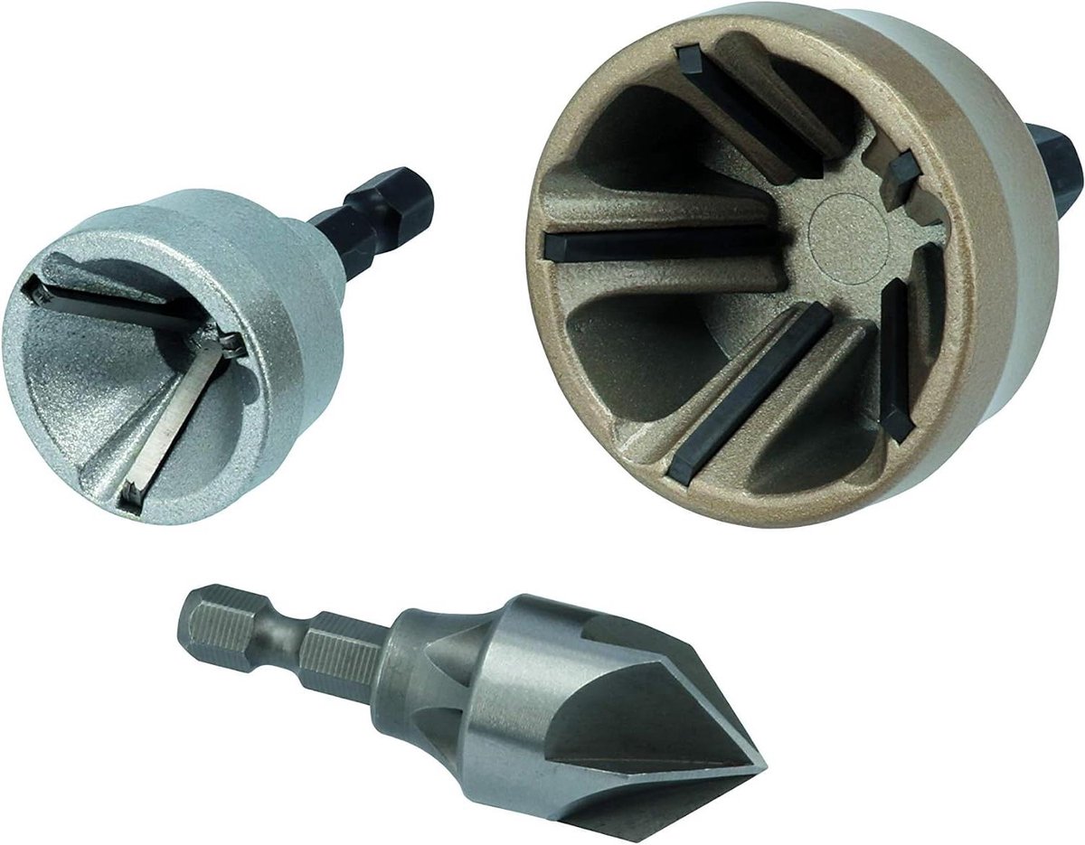 Ontbramingsset - Gereedschap Set - Metaal Bewerken - 3 Delig - 3-35mm - Zilver