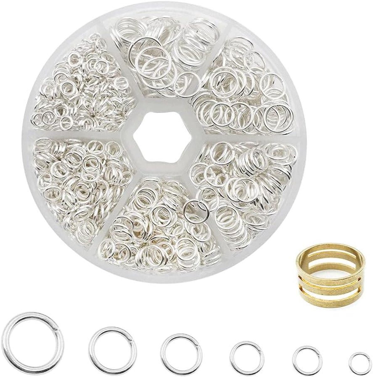 Open Springringen - Sieraden Onderdelen - Sieraden Maken - Inclusief Gereedschap - 1500 Stuks - Zilver