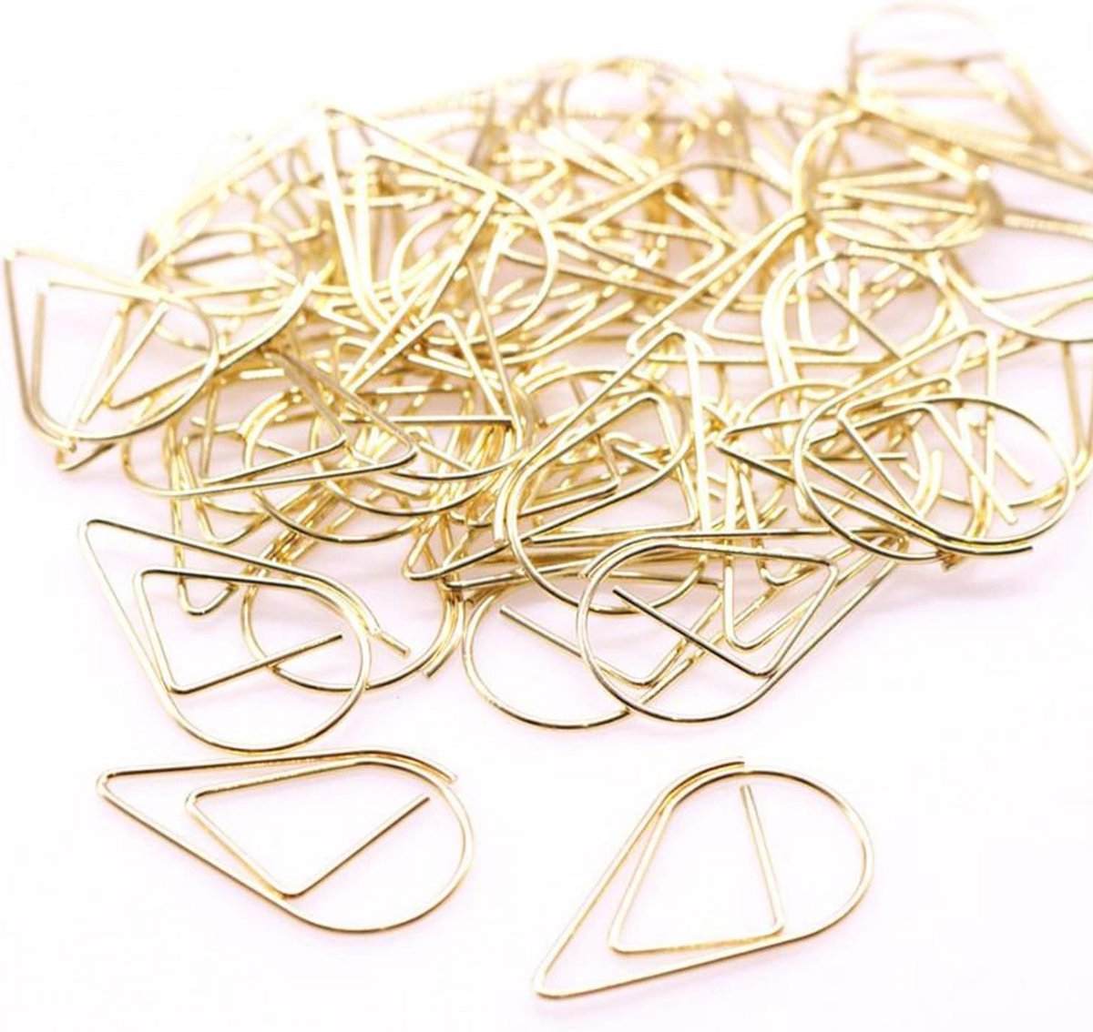 Waterdruppel Vormige Paperclips - 100 Stuks Metaal Kantoorbenodigdheden voor Boeken, Notities en Foto's