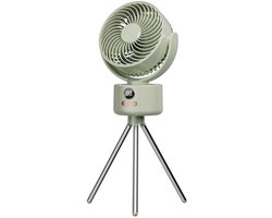 VHV - Ventilator - Tafelventilator - Oplaadbare bureauventilator - Draagbare campingventilator - Met statief voor stille koeling - Opvouwbaar ontwerp - Verstelbare hoek - Lichtgewicht en compact - Voor tent - Strand - Slaapkamer en op reis - Groen
