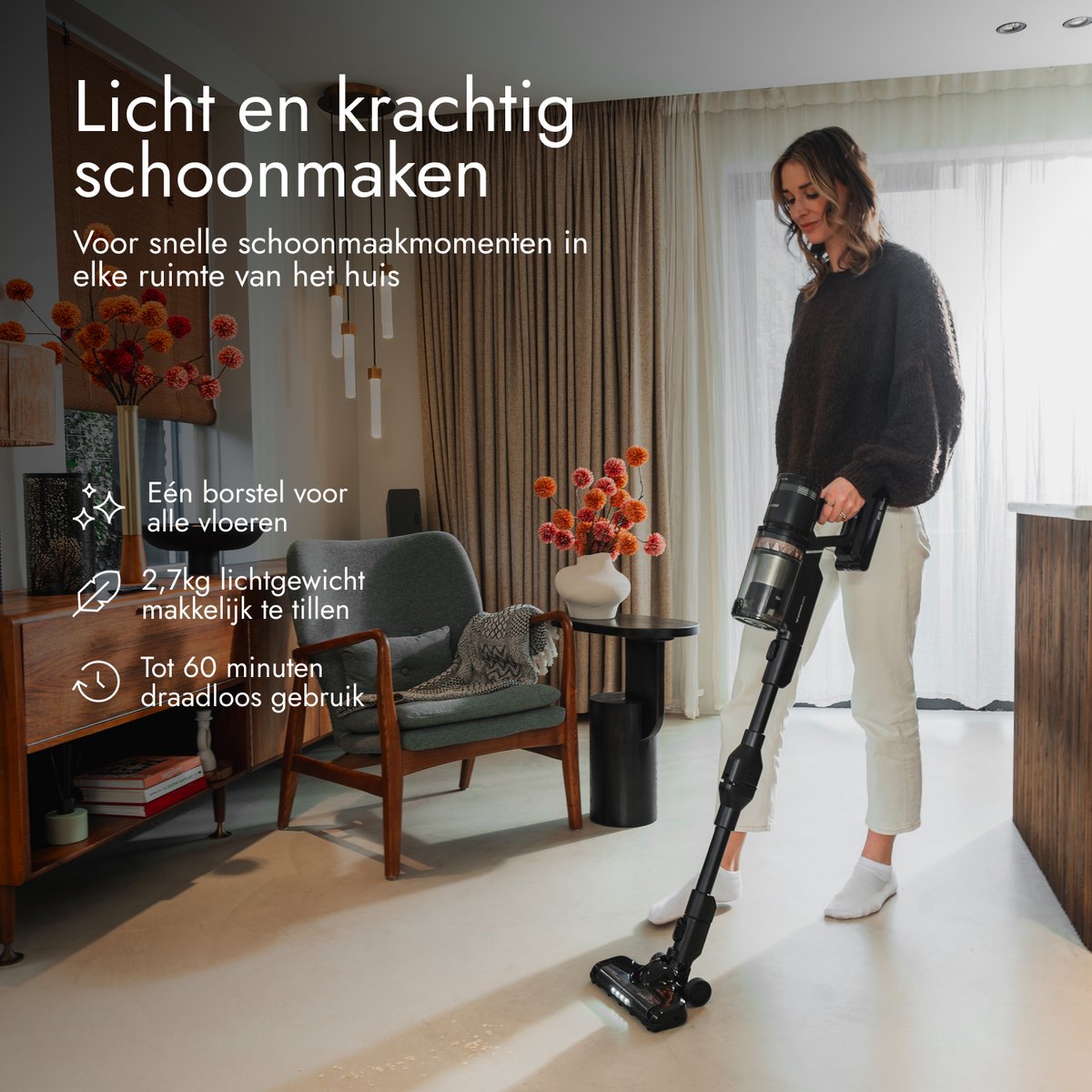 Spoused Bloomfold Draadloze Steelstofzuiger met Laser en Vuildetectie - afbeelding 2