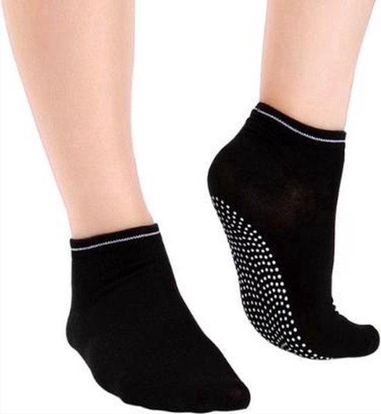 Yogasokken - Sportsokken - Anti slip sokken - Pilates - Teensokken - Gripsokken - Antislip - Fitness socks - Tegen uitglijden - Maat 36-40 - Zwart - Jonyx — afbeelding 2