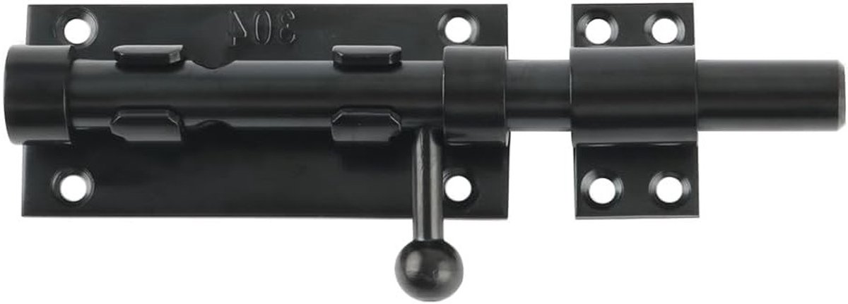 6 Inch RVS Bolt Latch - Deurvergrendeling voor Deuren en Poorten - Zwart, Duurzaam en Betrouwbaar