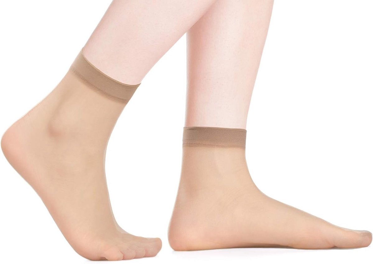 Dunne Transparante Enkelkousen voor Dames en Meisjes, Ideaal voor Jurken en Casual Outfit, 12 Paar