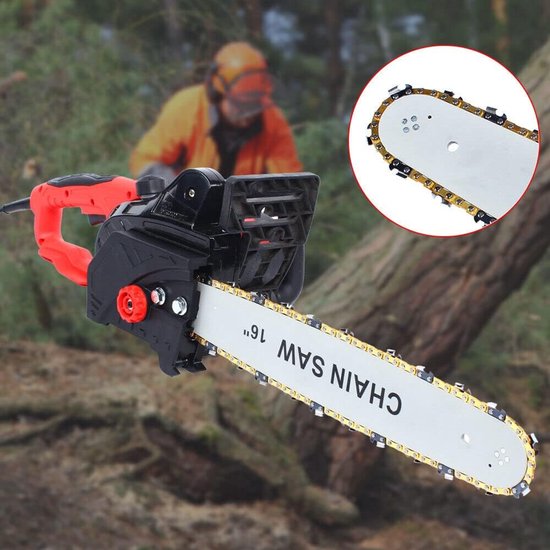 Elektrische Kettingzaag - Houtzaag Boomzaag - Tuinonderhoud Snoeien - Gereedschapsloze Instelling - 406 cm Geleideplaat - Koperrood — afbeelding 2