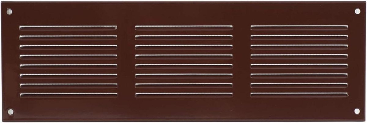 Ventilatie rooster - Muurrooster afdichting - Luchttoevoer buiten - Insectenwerend gaas - 300 x 100 mm - Bruin