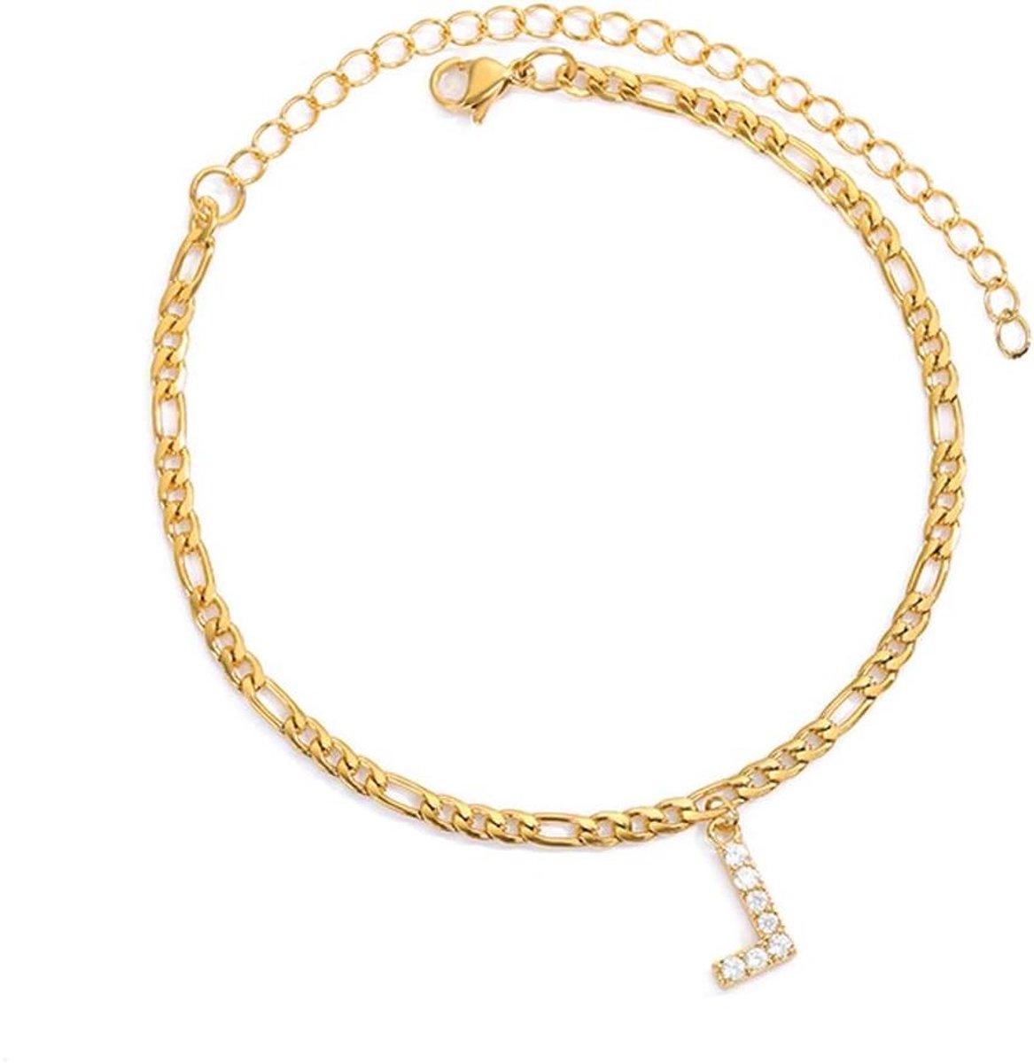 Gouden Anklet - Enkelbandje Vrouw - Strand Mode - Figaro Ketting - 10 cm - Goud