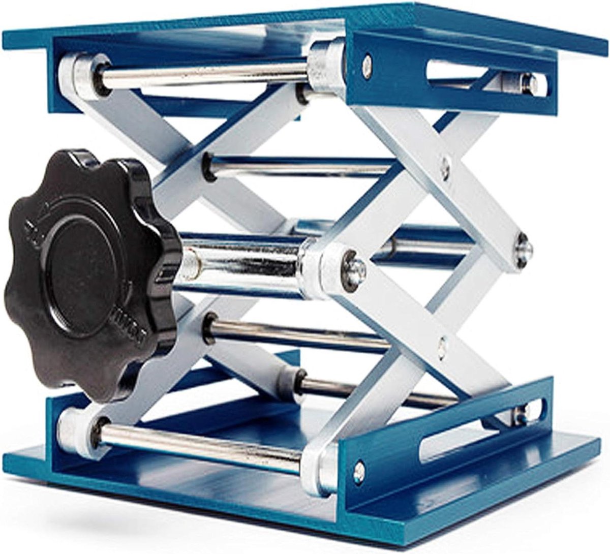 Lab Tafel Lifter - Schaar Lift Platform - Experimenten Ondersteunen - Aluminiumoxide Constructie - 8 x 8 inch - Blauw