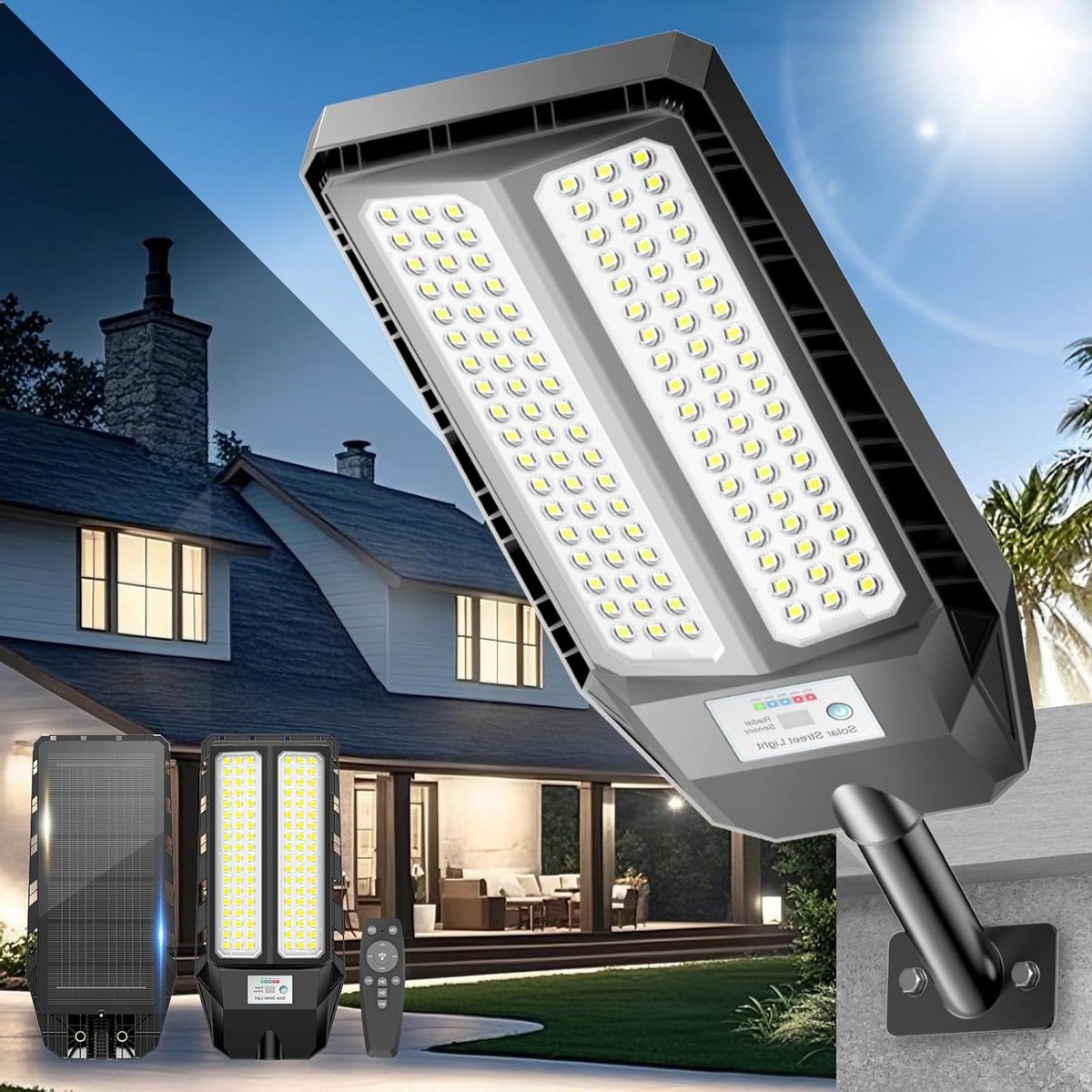 LED Zonneverlichting - Buitenlamp Solar - Tuin Verlichten - Bewegingssensor - 3000W - Zwar