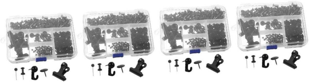 Metalen Bindclips - Decoratieve Punaises - Documenten Bevestigen - Met Haakvorm - 1200 Stuks - Zwart