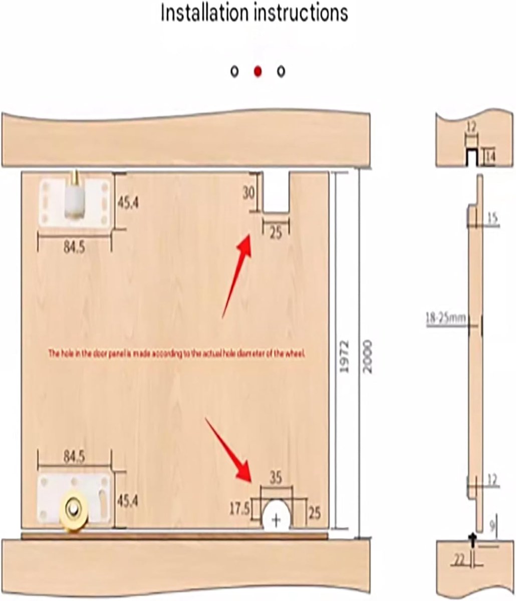 Schuifdeurrail Set - Kastdeur Ophanging - Stille Deuren - Verstelbare Wielen - 240 cm - Aluminium