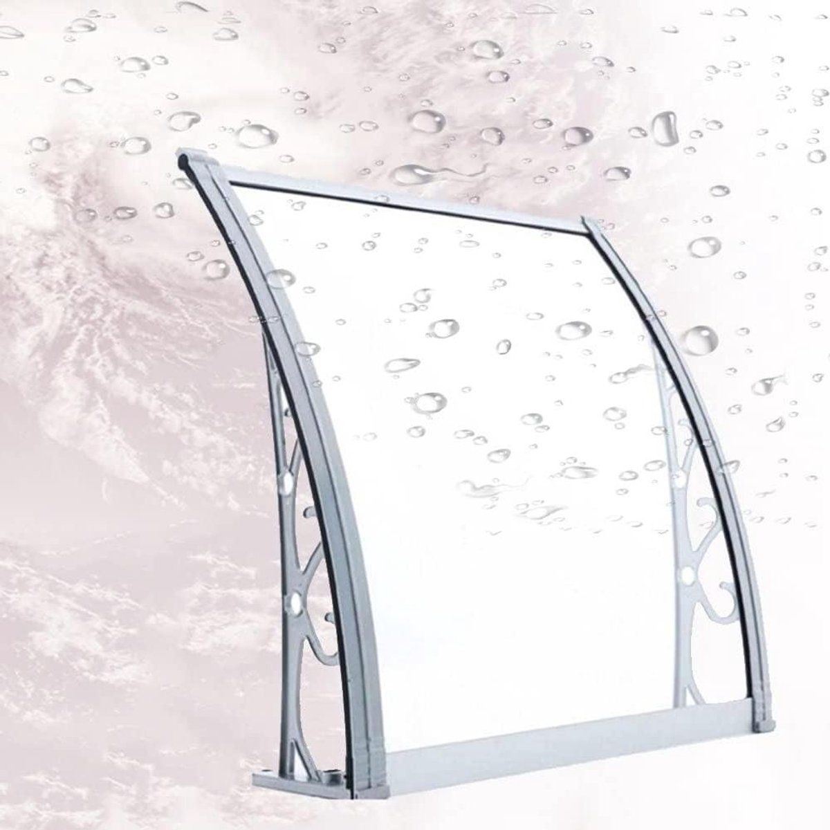 Voordeurluifel - Buitenluifel Zonwering - Regenbescherming - Polycarbonaat Dakbedekking - 60x200cm - Transparant