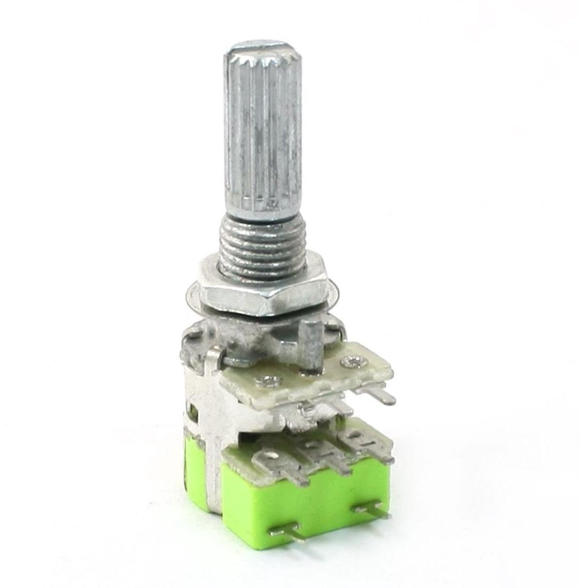 Dubbele Potentiometer - Volumeregelaar Schakelaar - Audio Instellen - Lineaire Taper - 6mm Schroefdraad - Groen