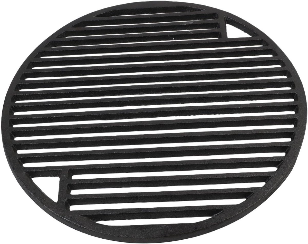 Gietijzeren Grillrooster - Barbecue Kookrooster - Buiten Koken - Zwaar Belastbaar - 32 cm Diameter - Zwart
