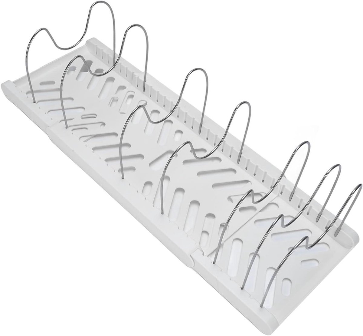 Pannen Organizer - Keukenrek - Keuken Opbergen - Uitbreidbaar Ontwerp - 36x21x4 cm - Wit
