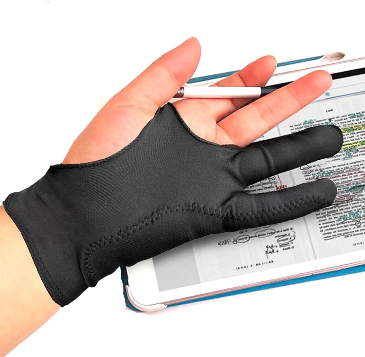 Tekentablet Handschoen - Digitale Tekenhandschoen - Digitaal Tekenen - Anti-Vlekken Ontwerp - Universeel - Zwart