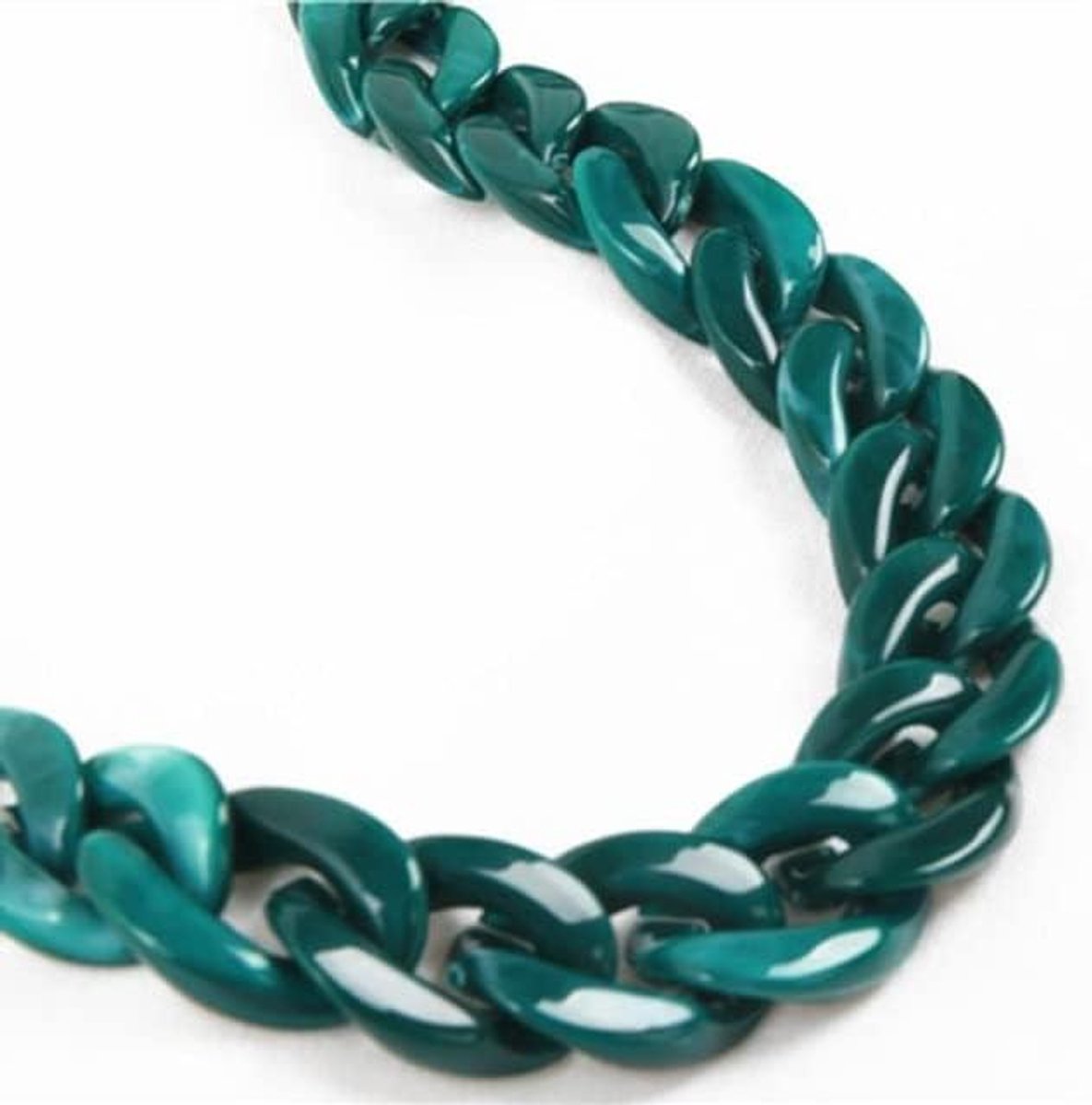 Acryl Kettingen - Bril Houder - Zonnebril Dragen - Afneembaar Koord - 120cm - Wit Groen