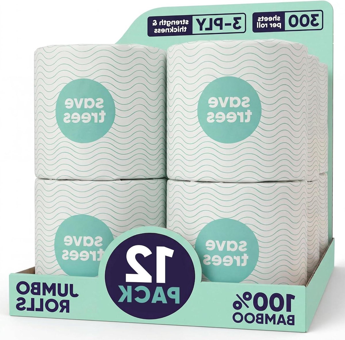 Bamboe toiletpapier - Milieuvriendelijk papier - Huishoudelijk gebruik - PFAS-vrij en TCF bleek - 12 rollen - Wit