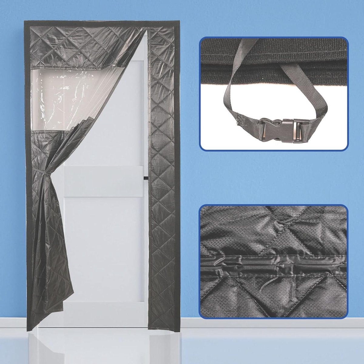 Magnetisch Gordijn - Deur Isolatie - Tocht Vrij Houden - Automatische Sluiting - 100x205cm - Bruin