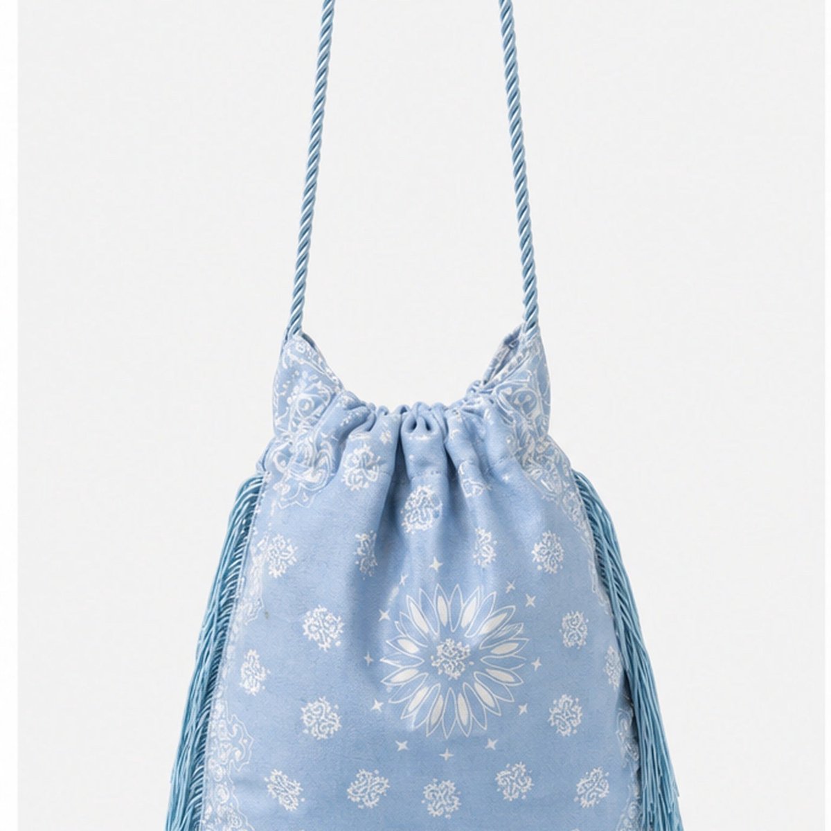 HS Drawstring Scarf Bag - Meerdere Kleuren - Blauw Fringe