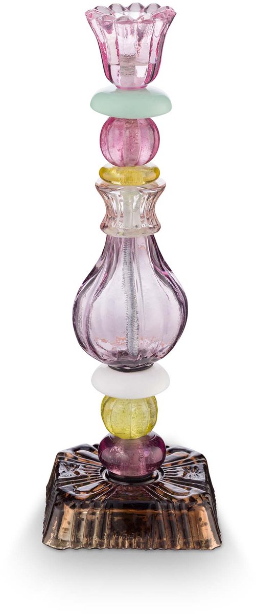 Pip Studio Kandelaar Beads - Lila - Glas - 28 cm
