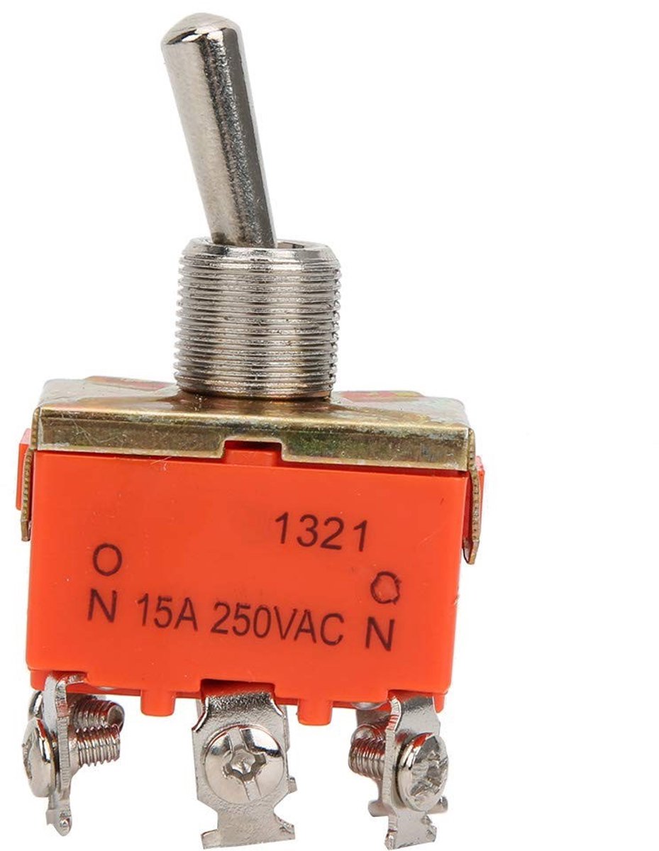 Allecto - Spacnana 10 Stuks Rocker Switch 6 Polig ON-ON 250V 15A - Mini Toggle Switch voor Auto en DIY