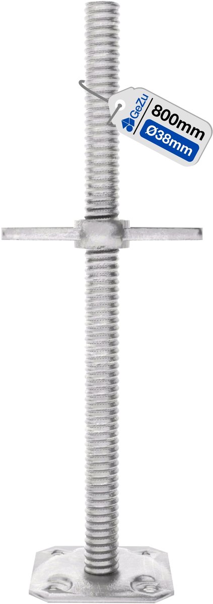 GeZu Impex Steiger Voetspindel 38 x 300 mm – Thermisch Verzinkt