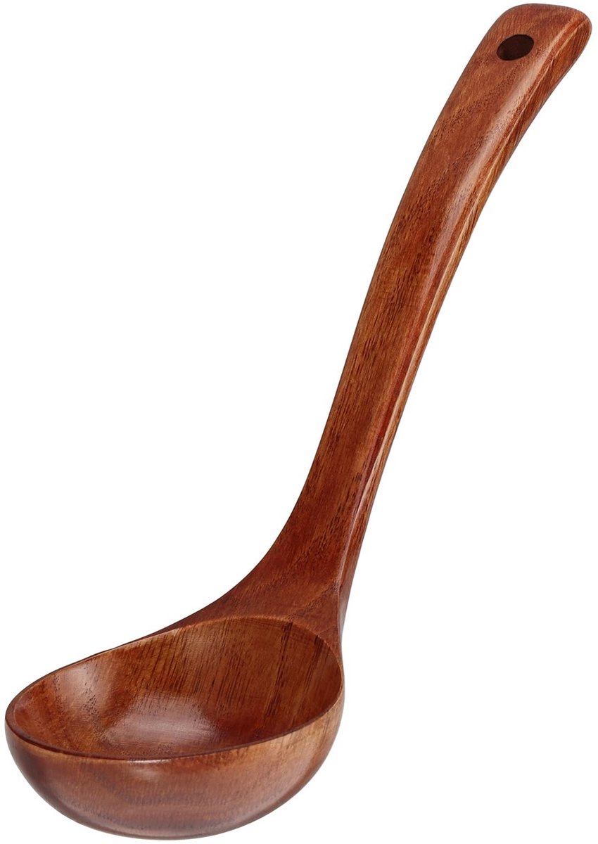 Houten soeplepel van natuurlijk hout - Traditionele paplepel - 24 cm lengte